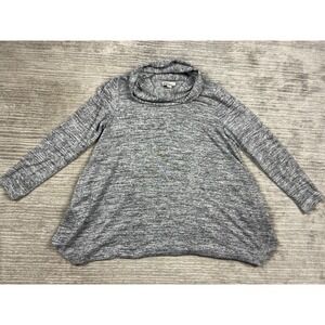Charlie Paige Sweater Womens L/XL Gray Cowl Neck Long Sleeve Pockets Flowy
